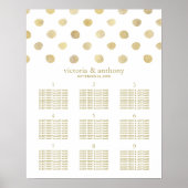 Poster Plan de table des Pois blancs et Mariages d'or mod (Devant)