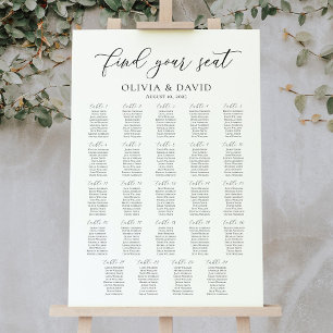 Poster Plan de table élégant 24 tables Trouvez votre sièg