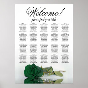 Poster Plan de table élégant à 20 places avec des roses v