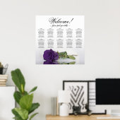 Poster Plan de table élégant avec rose royale violette po (Bureau à domicile)