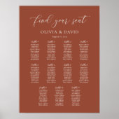 Poster Plan de table élégant Boho Terracotta 11 (Devant)