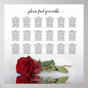 Poster Plan de table élégant de mariage aux 18 tables ave