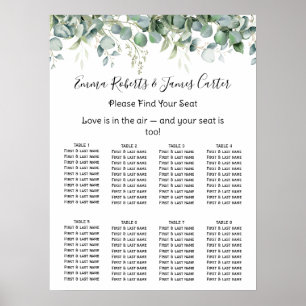 Poster Plan de table élégant de mariage avec verdure
