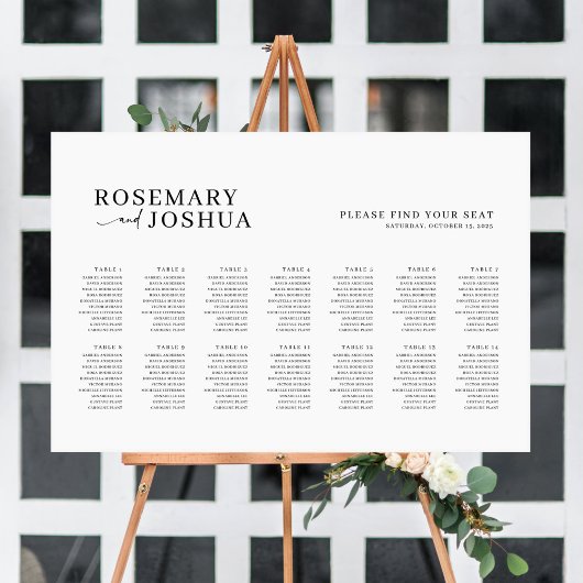 Poster Plan de table élégant moderne Trouvez votre siège