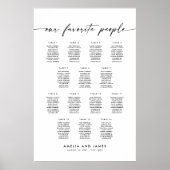 Poster Plan de table élégant pour 14 tables des personnes (Devant)