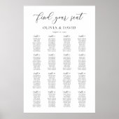 Poster Plan de table élégant pour 16 tables (Devant)
