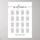 Poster Plan de table élégant pour 16 tables de bienvenue (Devant)