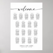 Poster Plan de table élégant pour 17 tables de bienvenue (Devant)