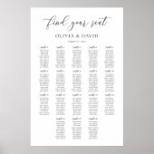Poster Plan de table élégant pour 18 tables (Devant)