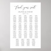 Poster Plan de table élégant pour 19 tables (Devant)