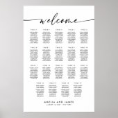 Poster Plan de table élégant pour 19 tables de bienvenue (Devant)