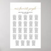 Poster Plan de table élégant pour 24 tables Notre préféré (Devant)