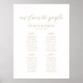 Poster Plan de table élégant pour 4 tables Notre graphiqu (Devant)