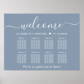 Poster Plan de table élégant pour 8 tables de mariage Ble (Devant)