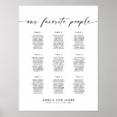 Poster Plan de table élégant pour 9 tables des personnes (Devant)