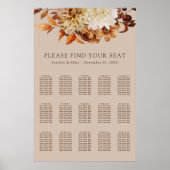 Poster Plan de table élégant pour un mariage d'automne (Devant)