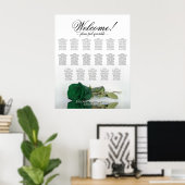 Poster Plan de table élégant Rose Vert Émeraude 17 (Bureau à domicile)