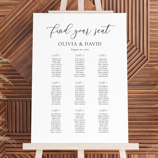 Poster Plan de table Elegant Script 9