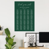 Poster Plan de table élégant vert émeraude pour 20 tables (Bureau à domicile)