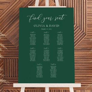 Poster Plan de table Emerald Elegant Script 8