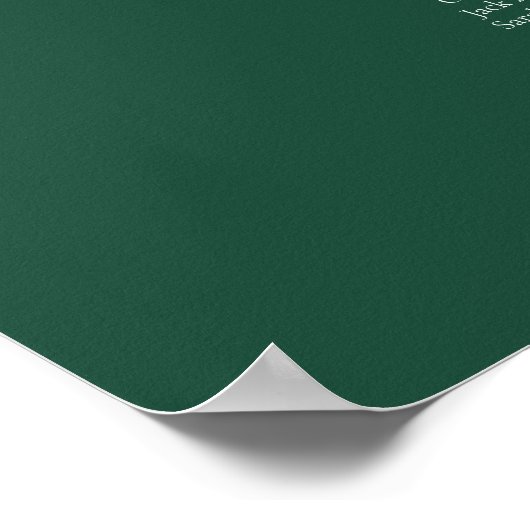Poster Plan de table Emerald Elegant Script 8 (Coin)