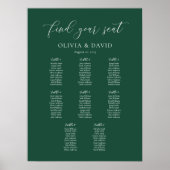 Poster Plan de table Emerald Elegant Script 8 (Devant)