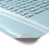 Poster Plan de table en soie bleu sarcelle avec perles bl (Coin)