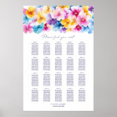 Poster Plan de table floral coloré pour mariage à 20 tabl (Devant)