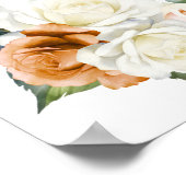 Poster Plan de table floral orange brûlé blanc 18 tables (Coin)