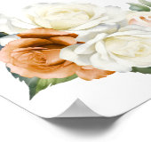 Poster Plan de table floral orange brûlé et blanc 13 tabl (Coin)