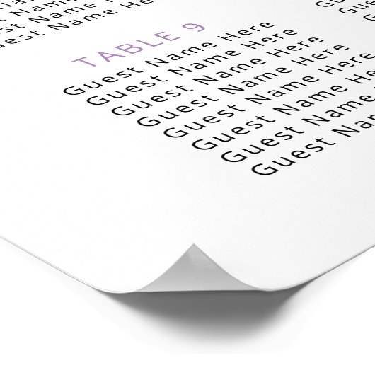 Poster Plan de table floral pourpre (Coin)