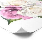 Poster Plan de table floral rose blanc et rose 17 (Coin)