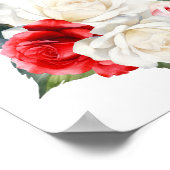 Poster Plan de table floral Rose Rouge et Blanc 17 (Coin)