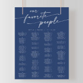 Poster Plan de table imprimable bleu royal Bohème Chic Ro