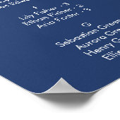 Poster Plan de table imprimable bleu royal Bohème Chic Ro (Coin)
