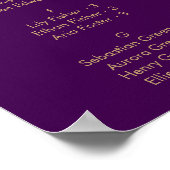 Poster Plan de table imprimable Boho or et violet (Coin)