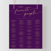 Poster Plan de table imprimable Boho or et violet