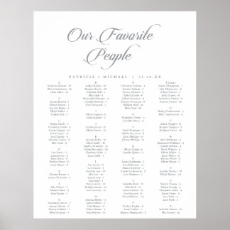 Poster Plan de table imprimable calligraphié chic classiq