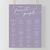 Poster Plan de table imprimable lavande violet Bohème Chi