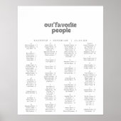Poster Plan de table imprimable simple et formel (Devant)