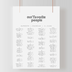 Poster Plan de table imprimable simple et formel