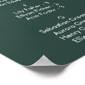 Poster Plan de table imprimable vert émeraude Bohème Chic (Coin)