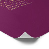 Poster Plan de table magenta prune & or pour 28 tables (Coin)