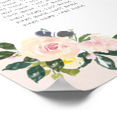 Poster Plan de table Mariage Floral Rose Printanier (Coin)