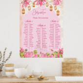 Poster Plan de table mariage indien lotus rose (Cuisine)