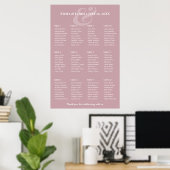 Poster Plan de table Mariage Mauve Inversé & | 12 Tables (Bureau à domicile)