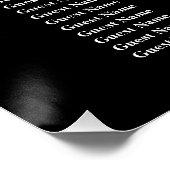 Poster Plan de table mariage noir et blanc 12 tables (Coin)