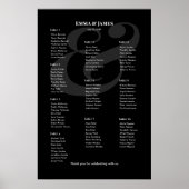 Poster Plan de table MARIAGE Noir Inversé Esperluette | 1 (Devant)