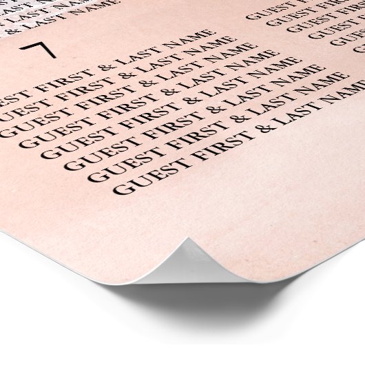 Poster Plan de table Mariage Ocean Beach Palm Tree (Coin)