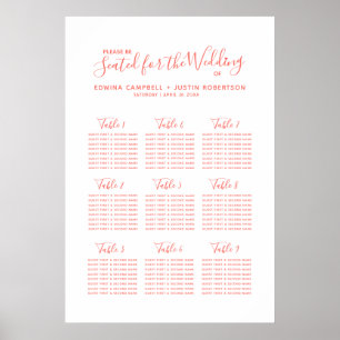Poster Plan de table mariage orangé